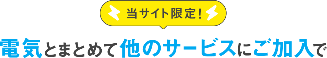 当サイト限定! 電気とまとめて他のサービスにご加入でおトク!